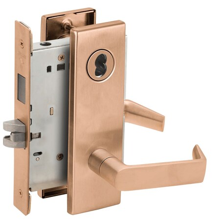 Schlage Corridor Mortise Lock with Deadbolt, 06N Design, SFIC Prep, Less Core, Satin Bronze L9456B 06N 612